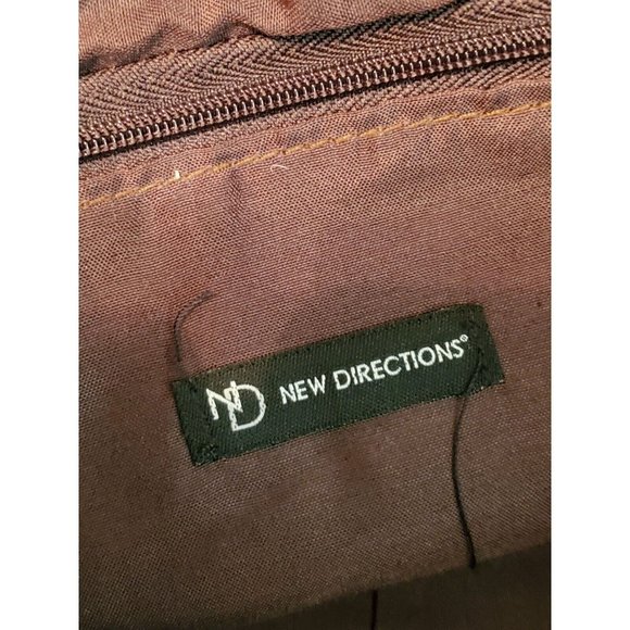 NEW DIRECTIONS BROWN/GOLD  TOTE BAG  *BAG MEASUREMENTS WIDTH 6" LENGTH 15" HEIGH - Picture 7 of 8